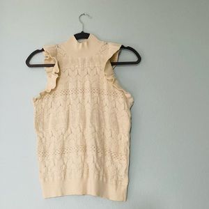 Never worn - Who What Wear Cream Sleeveless Sweater Top